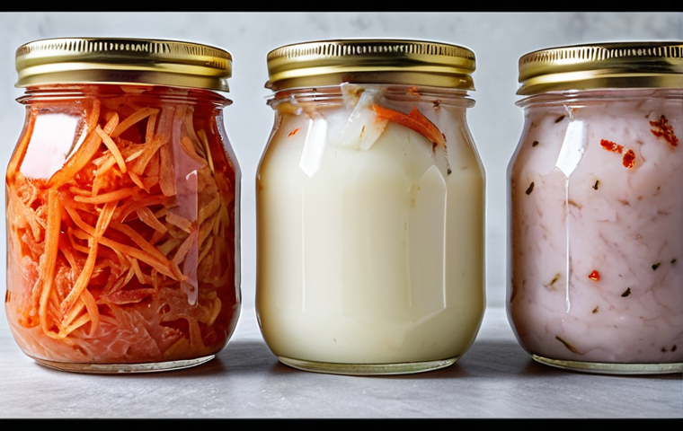 **

Lactic acid fermentation: Yogurt, kimchi, and sauerkraut showcasing a tangy flavor and preservation method.

**