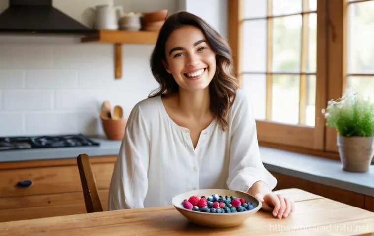 전통 발효식품의 효능 - Image Prompt 1: Digestive Harmony & Joy**