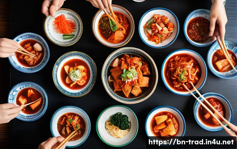 김치의 종류와 제조법 - **Prompt 1: "A vibrant and joyful scene of a diverse group of friends, including individuals of vari...